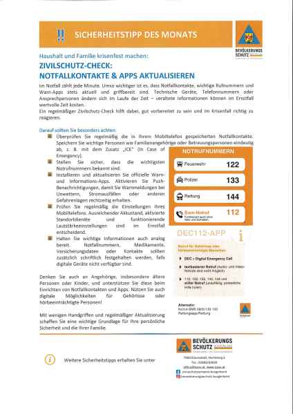 Sicherheitstipp Monat Feber