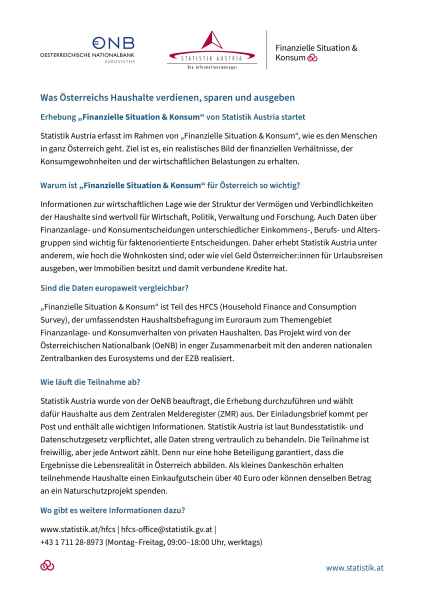 Statistik Austria Finanzielle Situation & Konsum