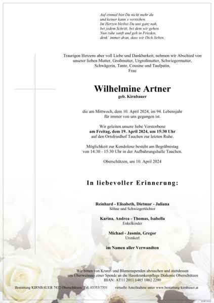 Parte Artner Wilhelmine